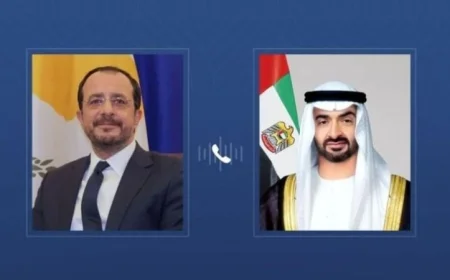 رئيسا الإمارات وقبرص يؤكدان ضرورة الالتزام بوقف إطلاق النار في غزة لحماية المدنيين