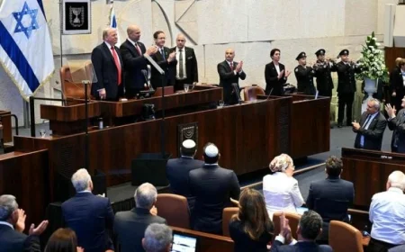 ترامب يتحدث أمام الكنيست عن تحول تاريخي مرتقب في منطقة الشرق الأوسط