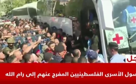 أسرى فلسطينيون محررون يصلون إلى رام الله في لحظة تاريخية