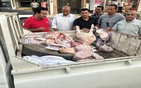 ضبط كميات ضخمة من اللحوم المذبوحة خارج المجازر في المنوفية