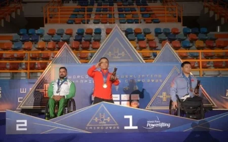 ذوي الهمم يحتفلون بفوز البطل محمد المنياوي بذهبية بطولة العالم لرفع الأثقال