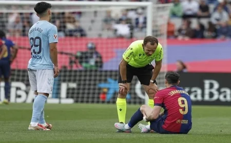 إصابة ليفاندوفسكي تضع برشلونة في مأزق قبل الكلاسيكو ضد ريال مدريد