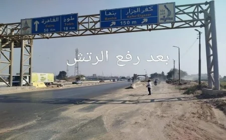 محافظ القليوبية يأمر بإزالة تراكمات الرتش والقمامة عند مدخل كفر الجزار لتحسين البيئة المحلية