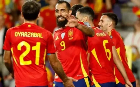 إسبانيا تواصل انتصاراتها القوية بفوز رباعي على بلغاريا وتعتلي قمة مجموعتها