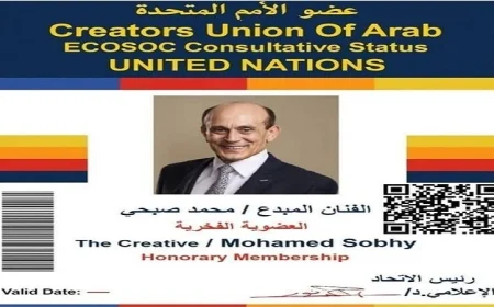 محمد صبحي يُكرم كعضو في الأمم المتحدة تقديراً لإسهاماته الفنية المميزة