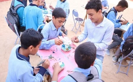 المكتبة المتنقلة تقدم فعاليات ثقافية وإبداعية مميزة في معهد قافلة الإعدادي بأبو حمص