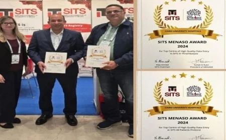 وحدة إذابة جلطات المخ في قصر العيني تتألق وتحصل على شهادتين دوليتين وجائزة ماسية