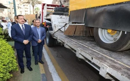 محافظ المنوفية يطلق توريد سيارات مكنسية جديدة لتعزيز منظومة النظافة في المحافظة