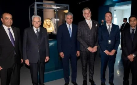 الرئيس الإيطالي يفتتح معرض كنوز الفراعنة في روما بحضور وزير السياحة صور مذهلة