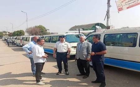 محافظ المنيا يراقب تنفيذ تعريفة المواصلات الجديدة من قبل السائقين