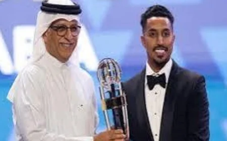 سالم الدوسري يحقق لقب أفضل لاعب في آسيا للمرة الثانية على التوالي