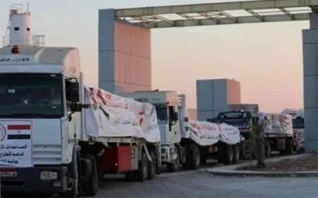 بنك الشفاء المصري يدعم غزة بتقديم 3 شاحنات في قافلة التحالف الوطني العاجلة