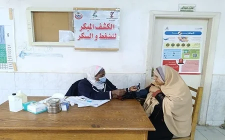 قافلة حياة كريمة تقدم خدمات طبية لـ 957 مواطن في قرية منبال بالمنيا