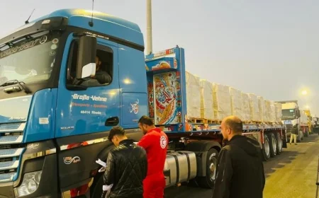 الهلال الأحمر يطلق قافلة زاد العزة 55 محملة بـ 7500 طن من المساعدات لأبناء فلسطين