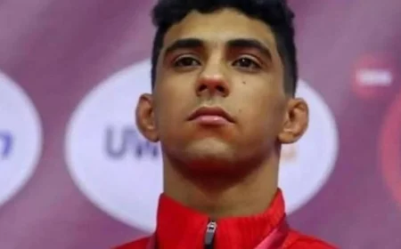 وزير الرياضة يبارك للبطل أدهم أيمن فوزه ببرونزية العالم في مصارعة صربيا