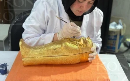مصر تحتفل بافتتاح المتحف من خلال فعالية فنية تأخذ إلهامها من تابوت الملك الذهبي