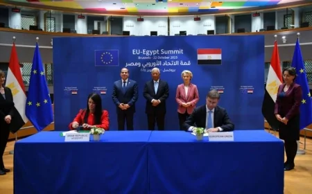 الرئيس السيسي يؤكد أهمية مشاركة الاتحاد الأوروبي الفعالة في مؤتمر إعمار غزة