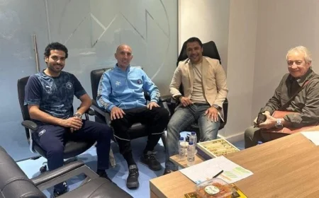 زيارة الجهاز الفني لمنتخب مصر نادي بيراميدز استعداداً لكأس العرب