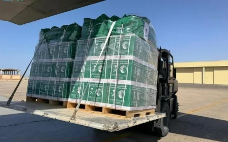 السعودية ترسل الطائرة الإغاثية رقم 70 لدعم الشعب الفلسطيني