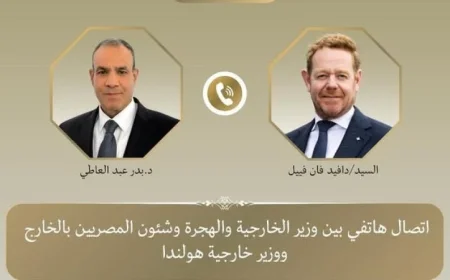وزيرة الخارجية تتواصل مع نظيرها الهولندي لمناقشة تطورات غزة وتعزيز الأمن في المنطقة