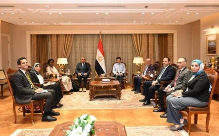 صبحي يلتقي مدير المكتب الإقليمي الإفريقي للوكالة الدولية لمكافحة المنشطات لتعزيز التعاون الرياضي