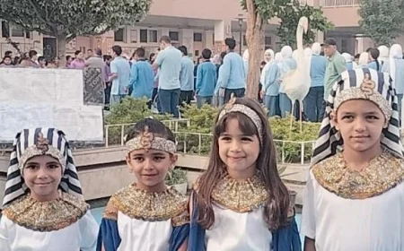 مدارس الجمهورية تحتفل بالمتحف المصري الكبير بزي فرعوني مميز صور