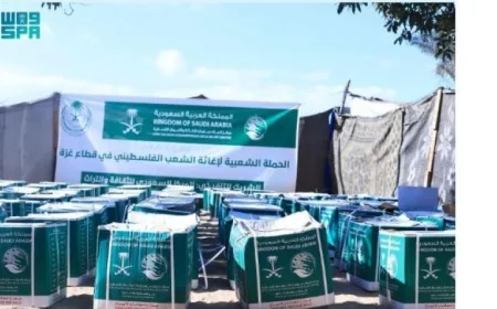 صور سلمان للإغاثة تستمر في تقديم المساعدات الغذائية لجنوب قطاع غزة