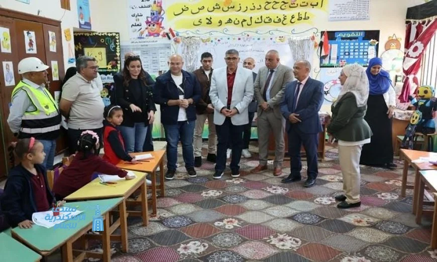 محافظ الجيزة يقوم بجولة تفقدية في مدرسة المناجم الابتدائية بالواحات البحرية