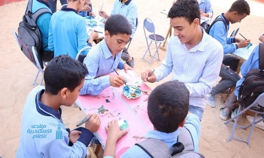 المكتبة المتنقلة تقدم فعاليات ثقافية وإبداعية مميزة في معهد قافلة الإعدادي بأبو حمص