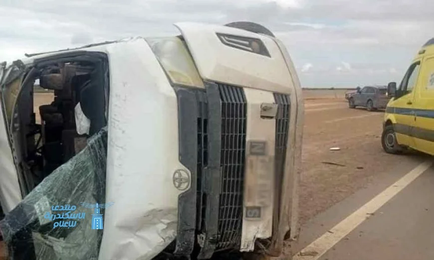 إصابة 9 أشخاص في انقلاب ميكروباص على طريق بنها شبرا الحر في القليوبية