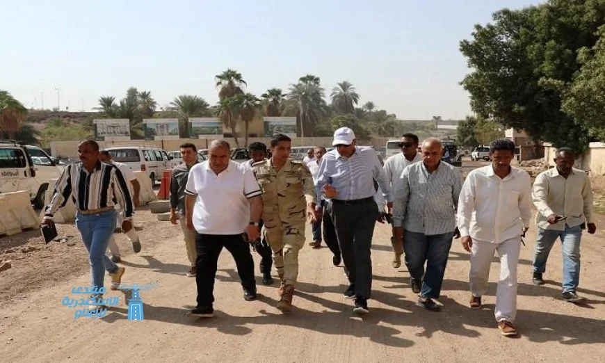محافظ أسوان يقوم بجولة تفقدية لمتابعة تطوير وتوسعة طريق السادات