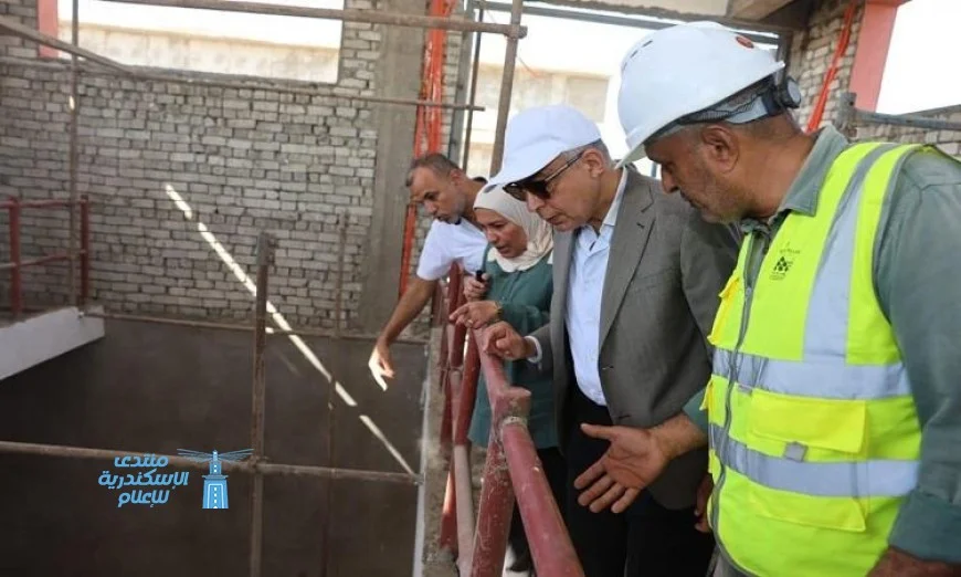 محافظ المنيا يزور مشروع محطة معالجة الصرف الصحي في قفاده بمغاغة للاطلاع على الأعمال الإنشائية