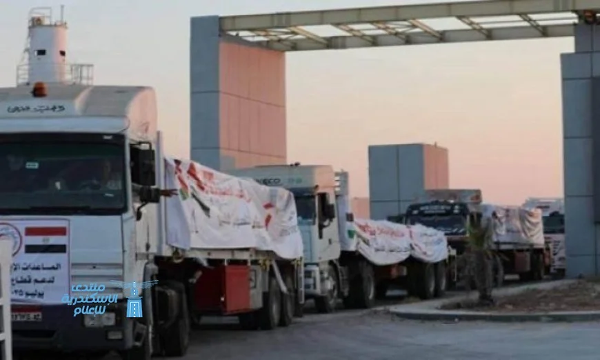 بنك الشفاء المصري يدعم غزة بتقديم 3 شاحنات في قافلة التحالف الوطني العاجلة