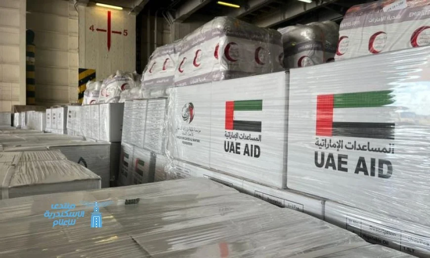ميناء العريش البحري يستقبل سفينة إماراتية محملة بالمساعدات الإنسانية لغزة