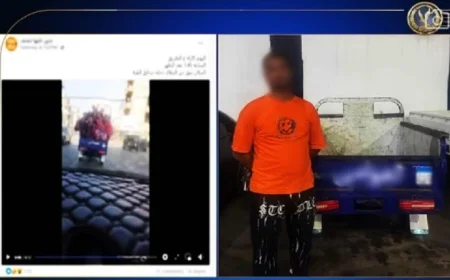 القبض على شخص يقوم بنقل طلاب المدارس في مركبة تروسيكل