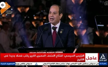 الرئيس السيسي يتألق في افتتاح المتحف المصري الكبير وقنوات عربية وعالمية تبرز كلمته المميزة