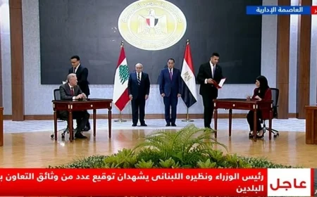 رئيس الوزراء يوقع وثائق تعاون هامة مع نظيره اللبناني تعزيزاً للعلاقات الثنائية
