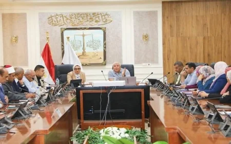 محافظ الوادي الجديد يناقش التحضيرات الضرورية لإجراء انتخابات مجلس النواب