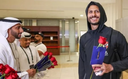 بعثة الأهلي تصل إلى مدينة العين استعدادا لمواجهة السوبر المصري في فندق الإقامة