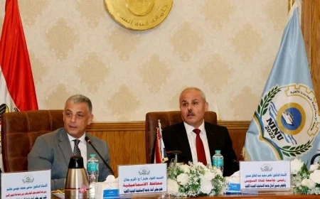 محافظ الإسماعيلية يشارك في اجتماع مجلس أمناء جامعة الإسماعيلية الجديدة الأهلية لتعزيز التعليم العالي