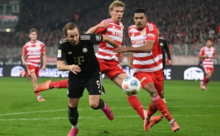 هاري كين يتألق في اللحظات الأخيرة وينقذ بايرن ميونيخ من الهزيمة بتعادل مثير 2-2 ضد يونيون