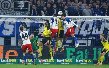 بوروسيا دورتموند وهامبورج يتقاسمان النقاط في مواجهة مثيرة بالدوري الألماني 1-1