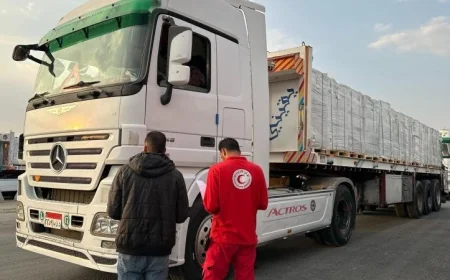 قافلة زاد العزة 69 تصل قطاع غزة لتقديم الدعم للفلسطينيين