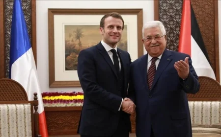 استقبال الرئيس الفلسطيني من قبل ماكرون غدا في الإليزيه