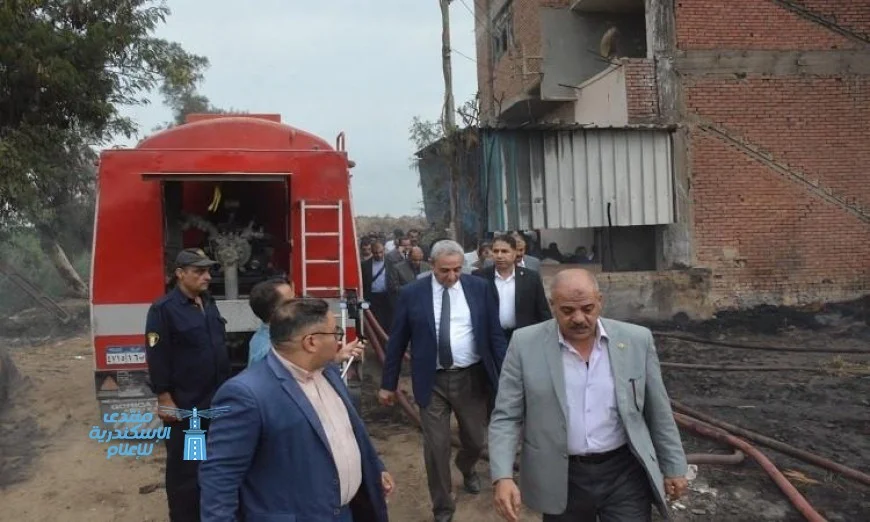 محافظ الغربية ومدير الأمن يتابعان جهود إخماد حريق ضخم في مصنع كتان بزفتى