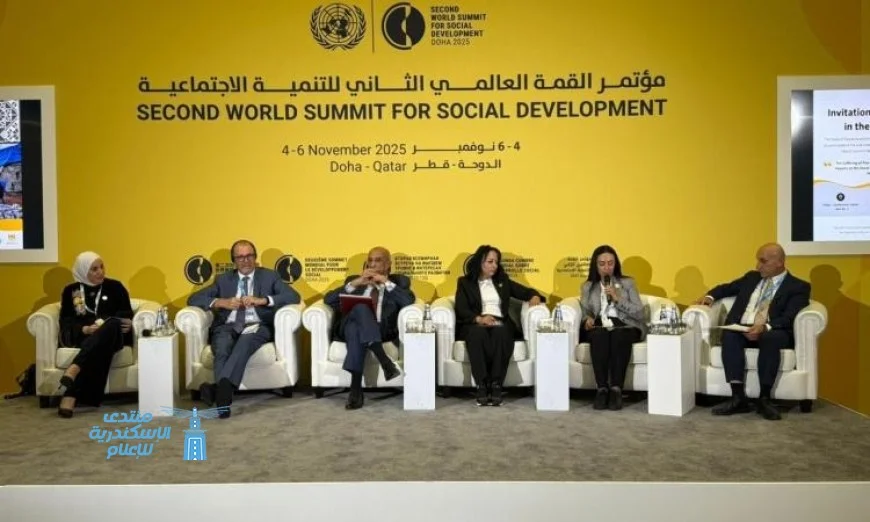 وزيرة التضامن تتحدث عن رؤية جديدة لحماية فلسطين الاجتماعية خلال فعالية في الدوحة