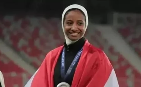 إسراء عويس تcelebrates المركز الثاني وتحطم رقمًا مصريًا في ملتقى ستوكهولم