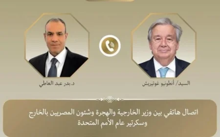 وزير الخارجية يناقش مع سكرتير عام الأمم المتحدة التطورات المهمة في غزة والسودان