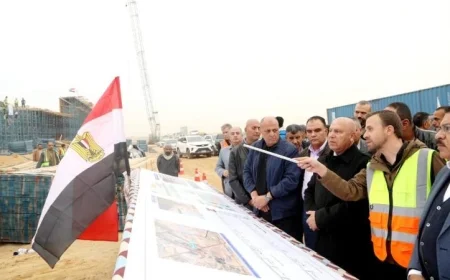 وزير النقل يستعرض مشروع القطار السريع الذي يربط البحرين الأحمر والمتوسط بالصور