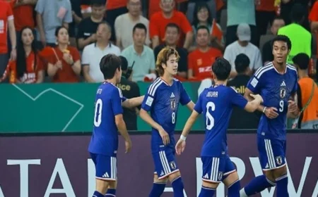 الساموراي الياباني يحلق عاليا بأربعة أهداف ويواصل السيطرة على لقب كأس آسيا تحت 23 عاما ضد الصين